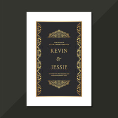 Elegant wedding invitation with pattern motif