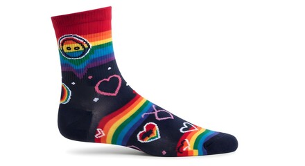 Colorful Pride Socks with LGBTQ Symbols Isolated