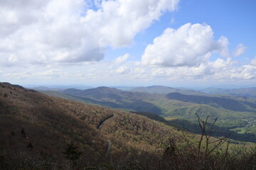 Cloudscape over the valley from the Blue Ridge Mountain Range in Tennessee.