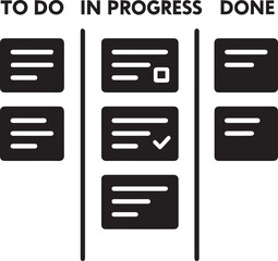 Project Management Kanban Board Visualizing Tasks, Workflow, and Progress for Enhanced Productivity