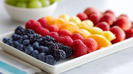 Fresh fruit platter with vibrant colors and variety