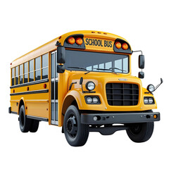 school bus isolated on white