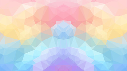 Abstract background of triangles pastel rainbow color style vector