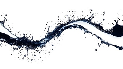 Fototapeta premium Dynamic blue water splash, isolated