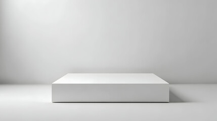 Minimalist White Podium on White Background for Product Display