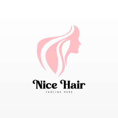 Women hair logo design concept