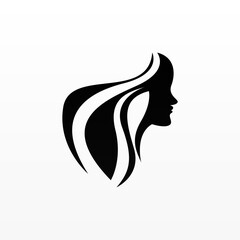 Women hair logo design concept