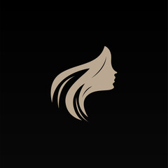 Women hair logo design concept