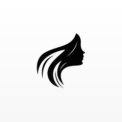 Women hair logo design concept