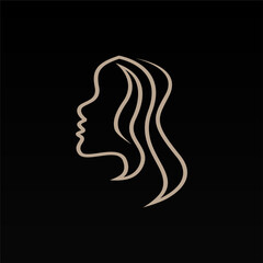Women hair logo design concept