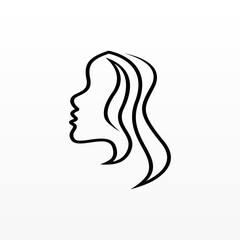 Women hair logo design concept