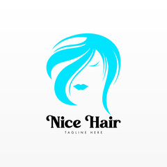 Women hair logo design concept