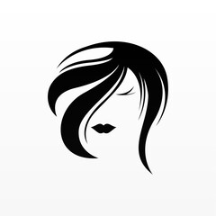 Women hair logo design concept