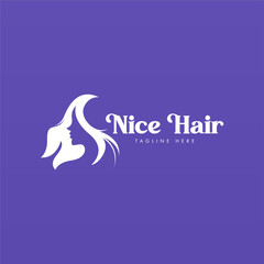 Women hair logo design concept