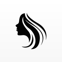 Women hair logo design concept