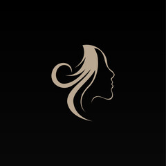 Women hair logo design concept