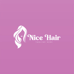 Women hair logo design concept