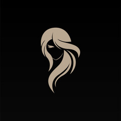 Women hair logo design concept