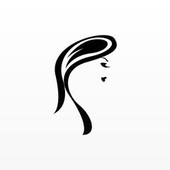 Women hair logo design concept