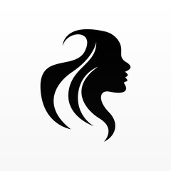 Women hair logo design concept