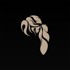 Women hair logo design concept