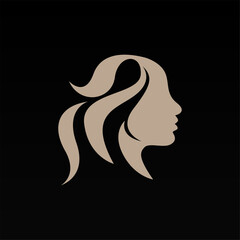 Women hair logo design concept