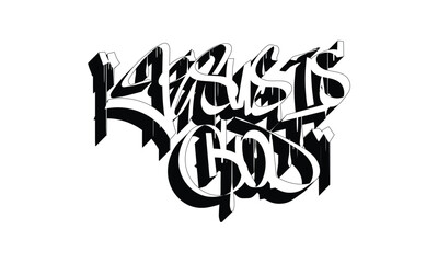 JESUS IS GOD graffiti tag style design