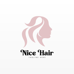 Women hair logo design concept