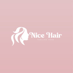 Women hair logo design concept