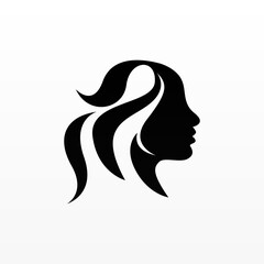 Women hair logo design concept