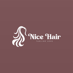 Women hair logo design concept