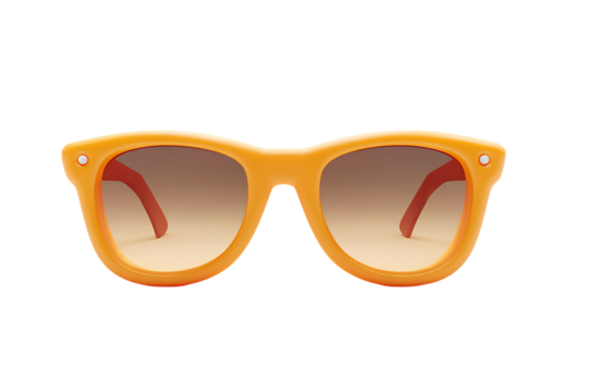 Stylish and Vibrant Orange Sunglasses for Sunny Days cute 3D Render ,   isolated on transparent background , cutout