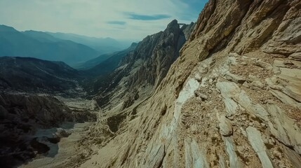 Mountain Landscape View From Ridge Top