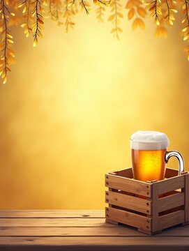 Beer banner with a beer crate and space for custom design.