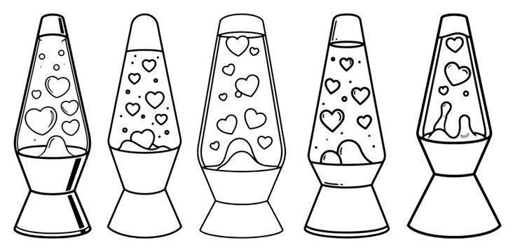 outline lava lamp vector set