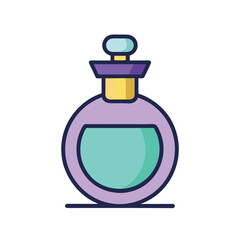 Perfume Bottle Vector Icon – Minimal Line Style on White Background