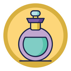 Perfume Bottle Vector Icon – Minimal Line Style on White Background