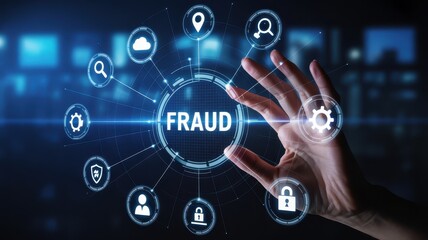 Digital interface highlighting the concept of fraud.