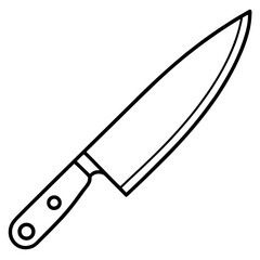 Chef's knife line art vector
