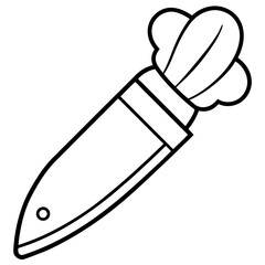Chef's knife line art vector