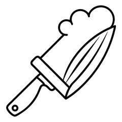 Chef's knife line art vector