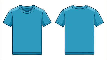 Naklejka premium Blue t shirt template front and back view isolated on white background