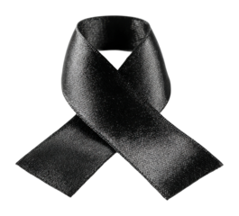 Honoring memory with black ribbon symbolism emotional gesture view