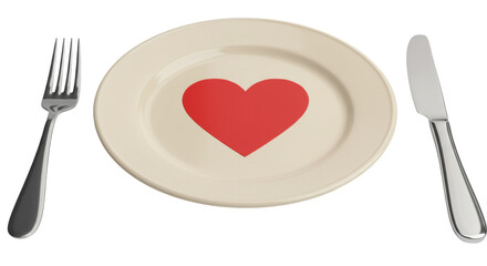 Isolated Plate with Heart Symbol