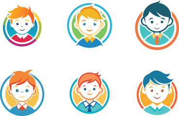 Colorful Boy Avatar Icons Perfect for Childrens Branding Designs Web Applications and Social Media Profiles