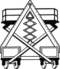 lift platforms with the masonic symbol 