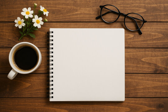 notebook and cup of tea 