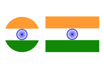 india flag button. Indian flag icon. Indian flag badge. India flags set. Set of india flag