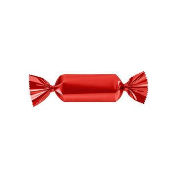 Red candy wrapper isolated on transparent background