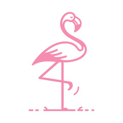 Fototapeta premium Flamingo silhouette illustration, on transparent background, vector